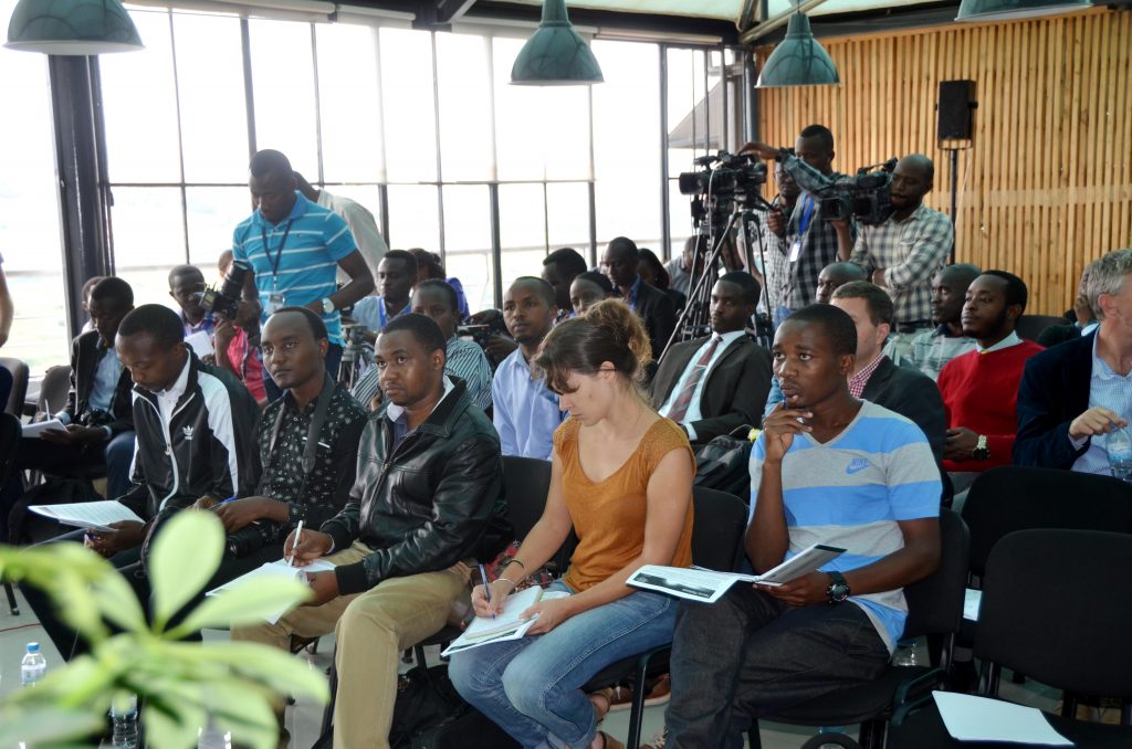Local and international journalists attend the press conference,on 9 May 2016 (Sam Ngendahimana)