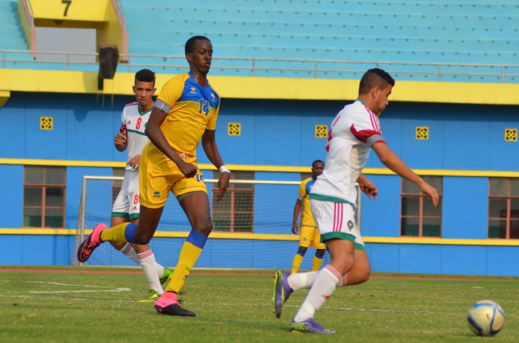 A friendly match between Rwanda National team U20 and Morroco. Two sons of President Kagame: Ian Kagame and Brian Kagame were among 18 players who helped Rwanda to draw 1-1 against Morroco.