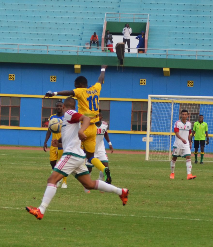 A friendly match between Rwanda National team U20 and Morroco. Two sons of President Kagame: Ian Kagame and Brian Kagame were among 18 players who helped Rwanda to draw 1-1 against Morroco.