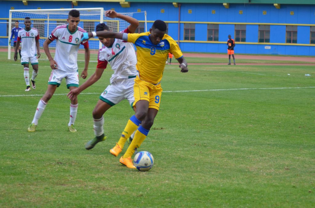 A friendly match between Rwanda National team U20 and Morroco. Two sons of President Kagame: Ian Kagame and Brian Kagame were among 18 players who helped Rwanda to draw 1-1 against Morroco.