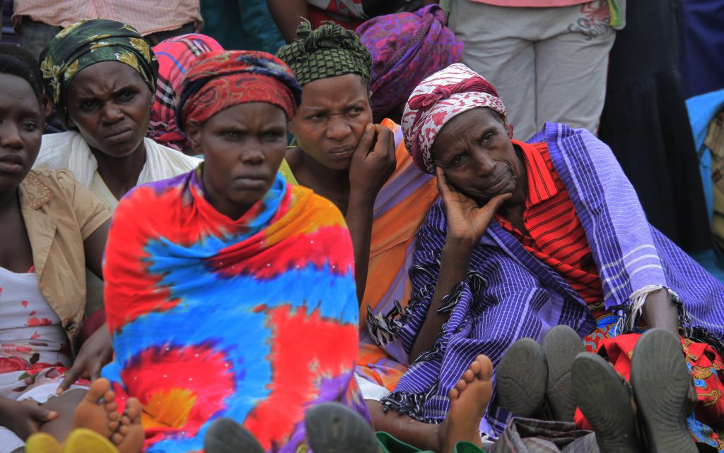 Some of the mourners turn up at Murambi Genocide memorial in Nyamagabe to pay tribute to the victims yesterday (Sam Ngendahimana)